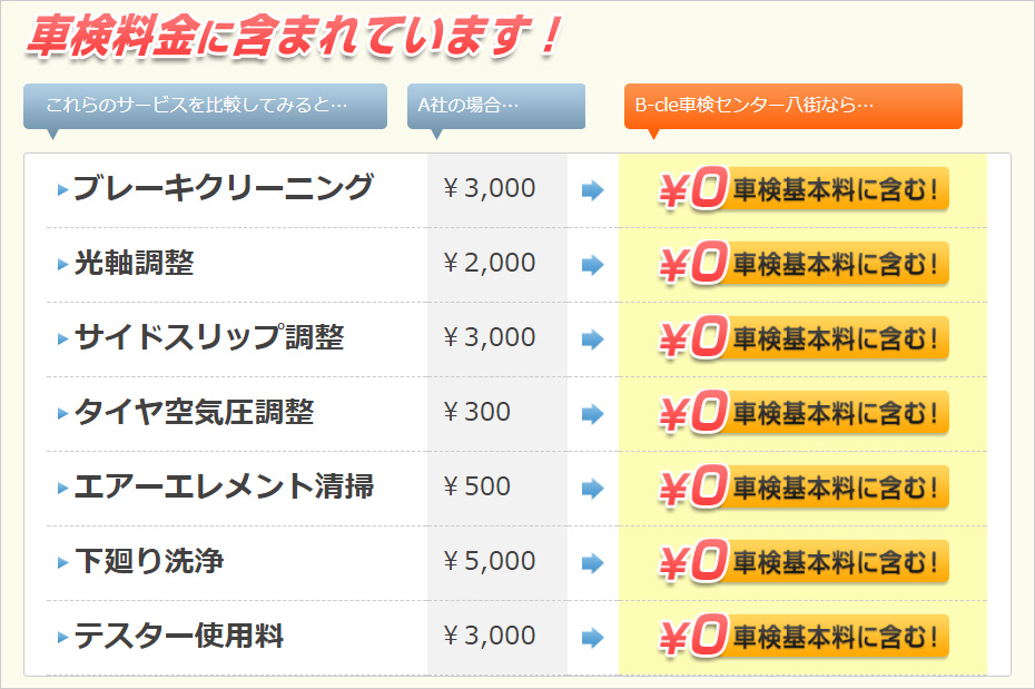 基本料金に含まれています!